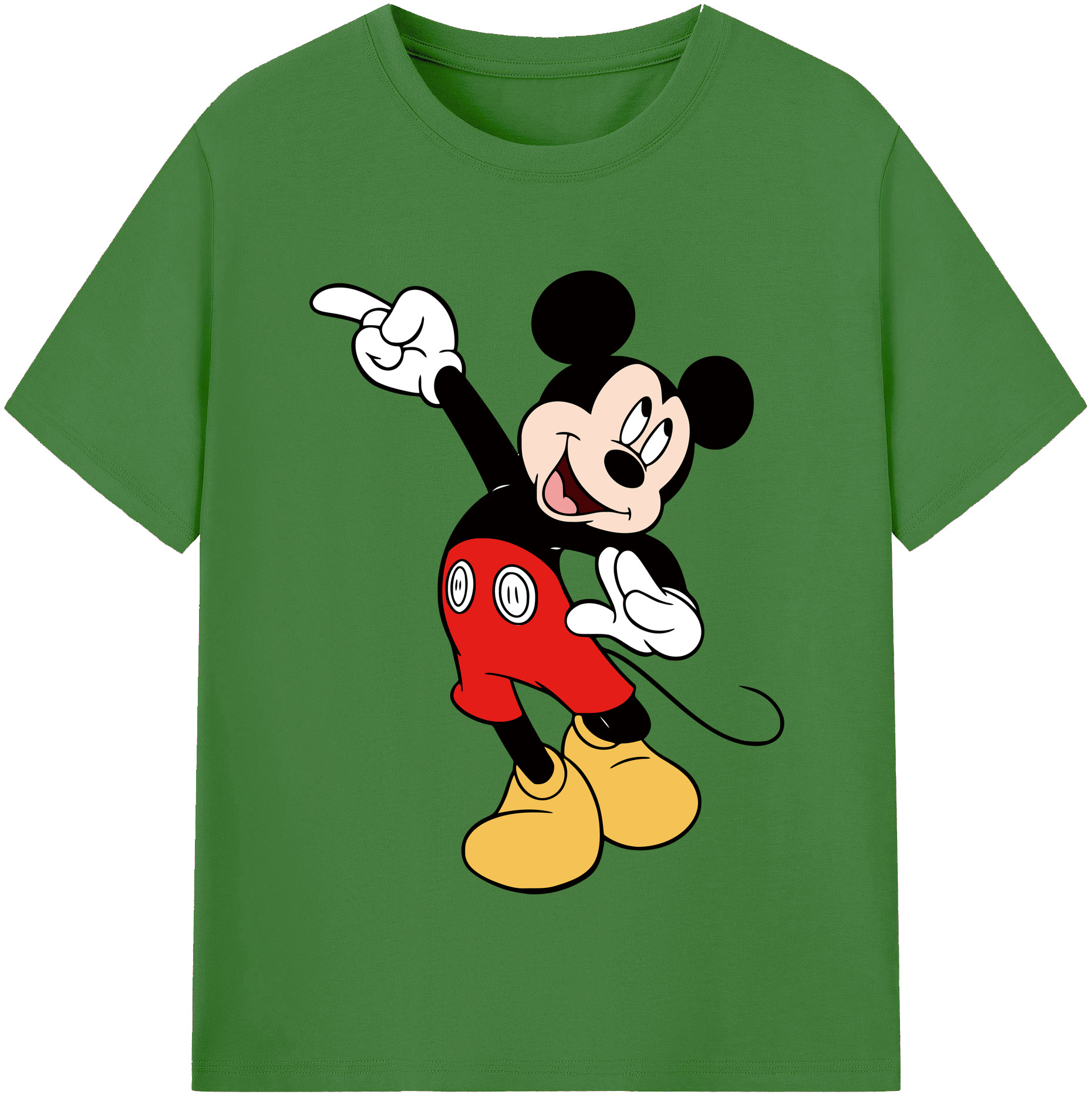 （画像用） ミッキーマウス Mickey Mouse レディースカジュアルプリントTシャツ（綿100％）